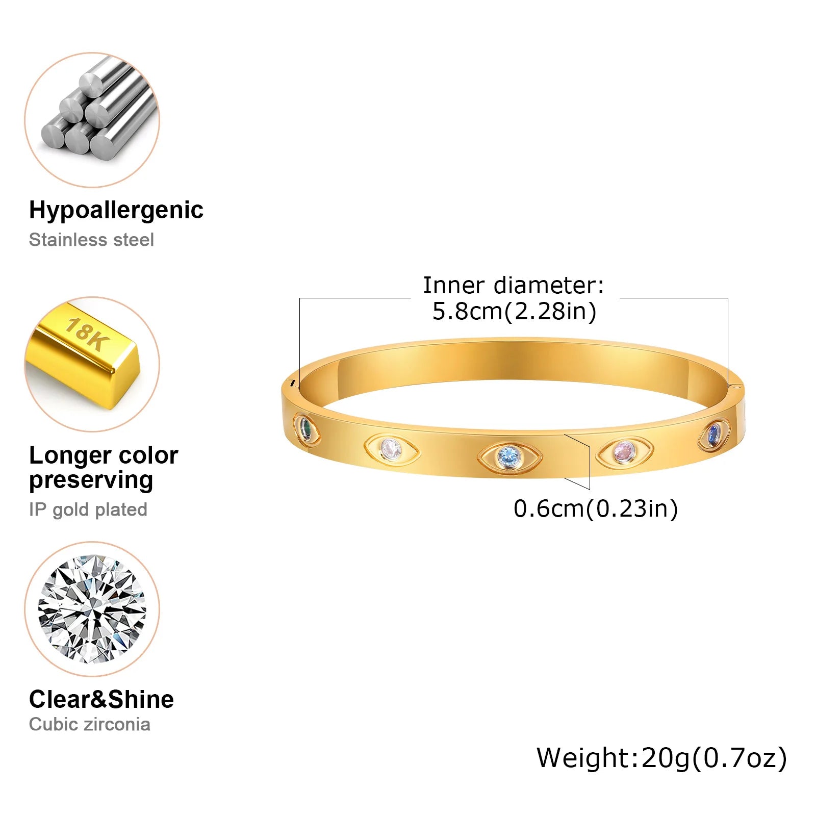 Bracelete Feminino Banhado a ouro