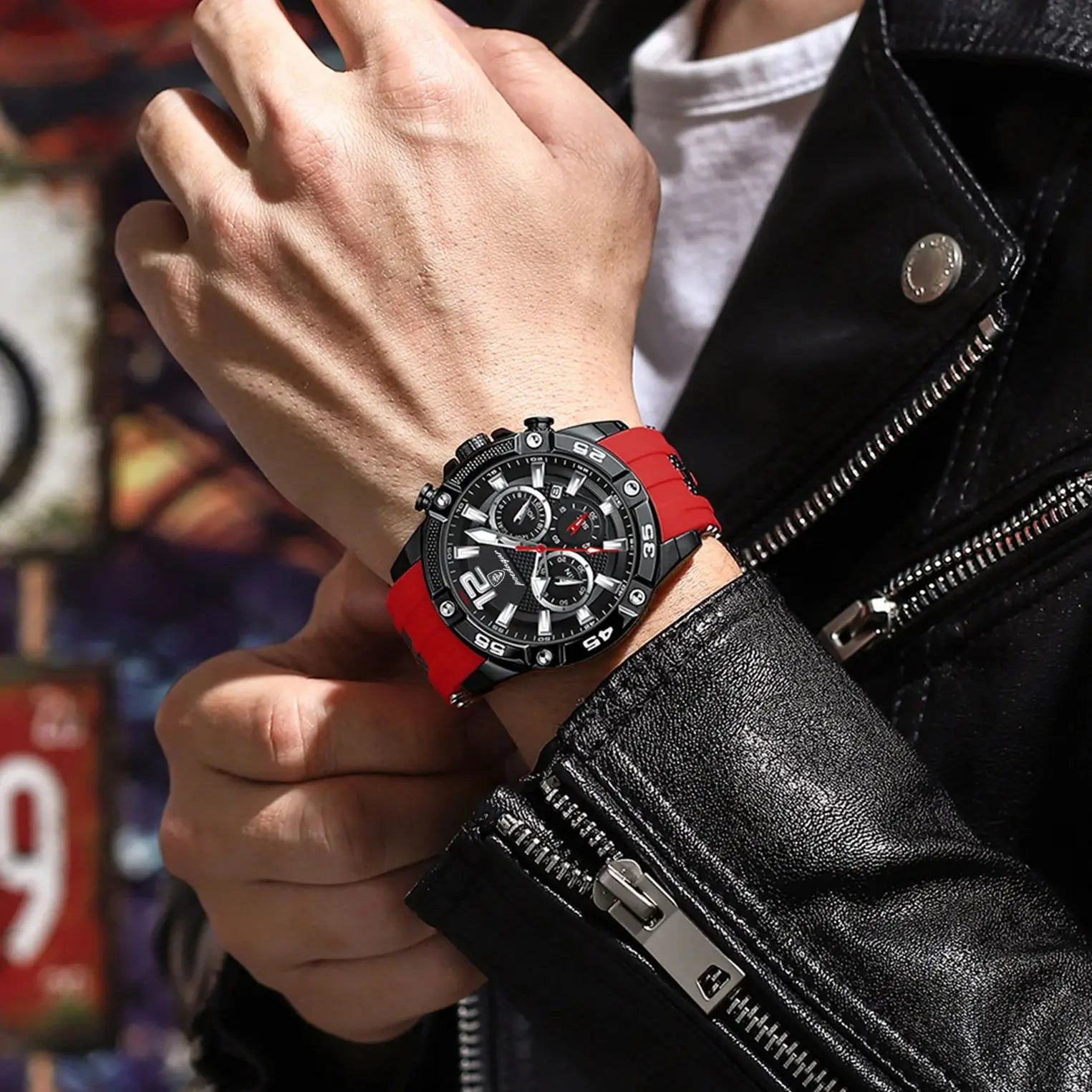 Relógio masculino Casual de Luxo POEDAGAR à prova d´água com cronógrafo luminoso e data