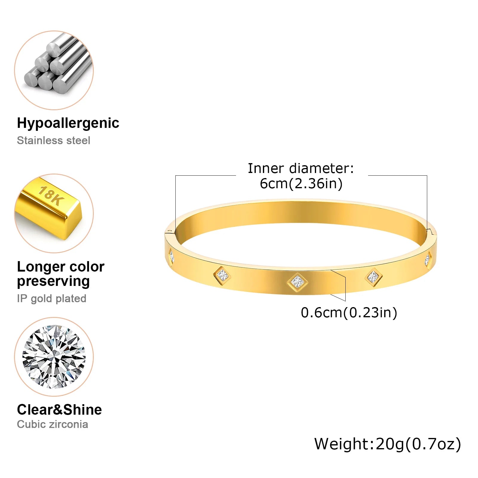 Bracelete Feminino Banhado a ouro