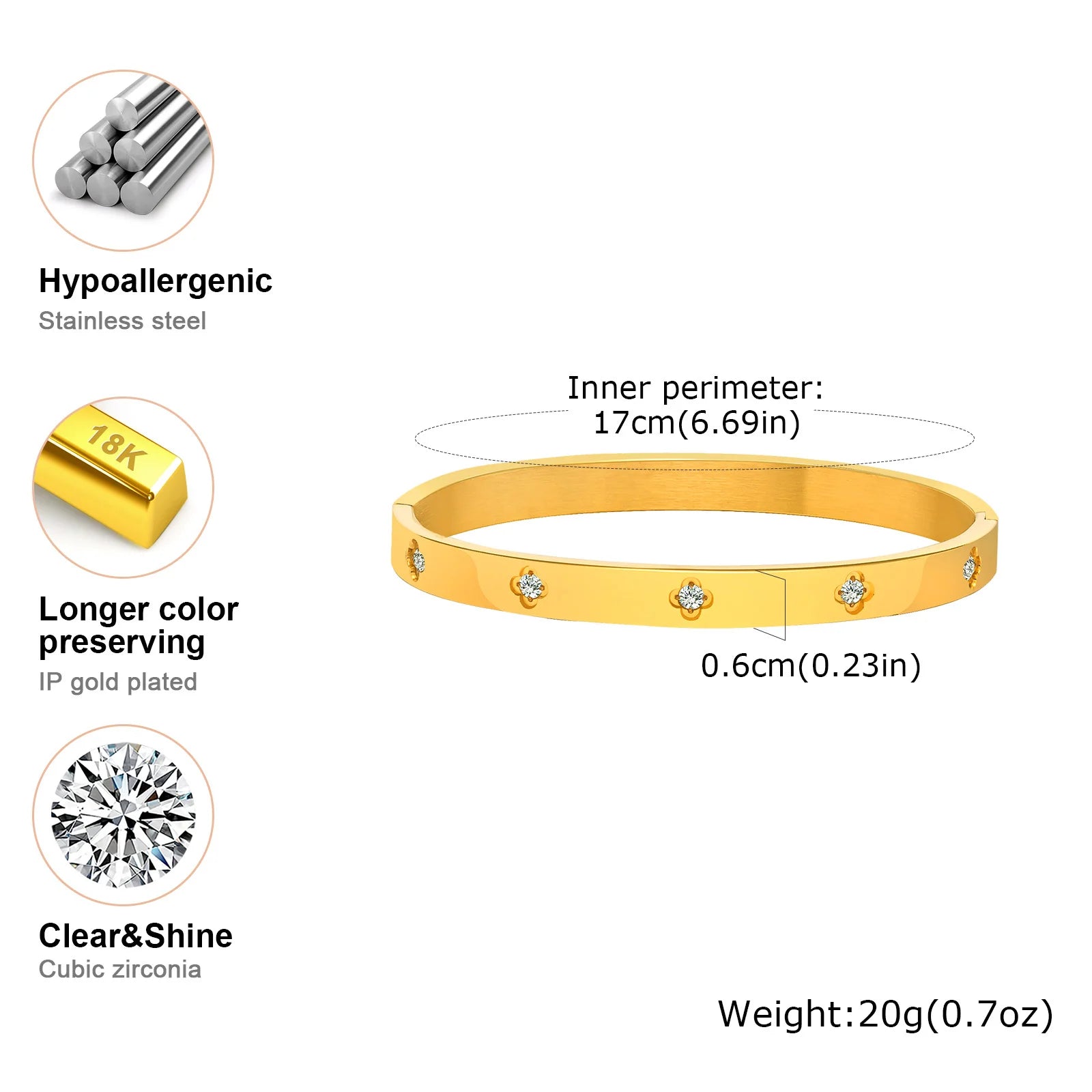 Bracelete Feminino Banhado a ouro