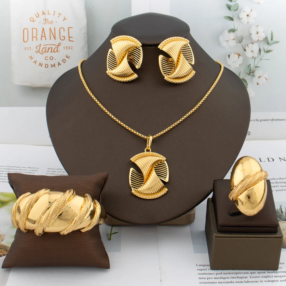 Conjunto de Joias Banhado a Ouro